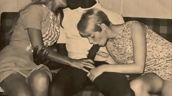 Retro Interracial Hairy Vintage Black Cock 