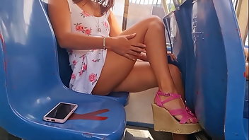 Bus Latina Brunette Fetish Public 